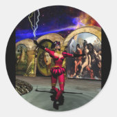 ANDROID BALLET, sciencefiction Ronde Sticker (Voorkant)