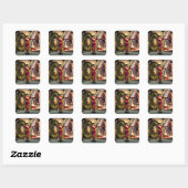 ANDROID BALLET, sciencefiction Vierkante Sticker (Vel)
