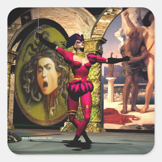 ANDROID BALLET, sciencefiction Vierkante Sticker (Voorkant)