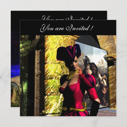 ANDROID BALLET-XENIA IN DE ORBITER, zwart rood Kaart (Voorkant / Achterkant)