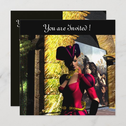 ANDROID BALLET-XENIA IN DE ORBITER, zwart rood Kaart (Voorkant / Achterkant)