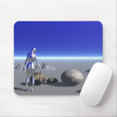 Android-blauwe planeet muismat (Met muis)