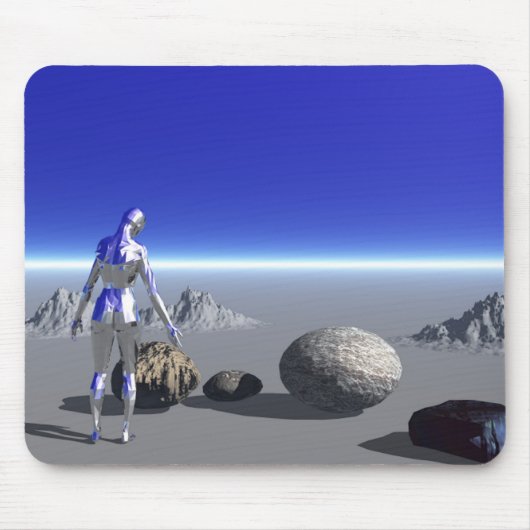 Android-blauwe planeet muismat (Voorkant)