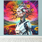 Android-boom Canvas Afdruk (Insitu (Houten vloer))