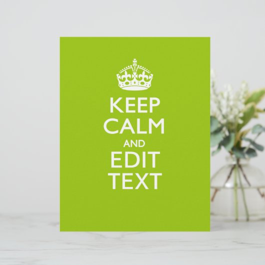 Android Green Decor Keep Calm and Jouw tekst (Staand voorkant)