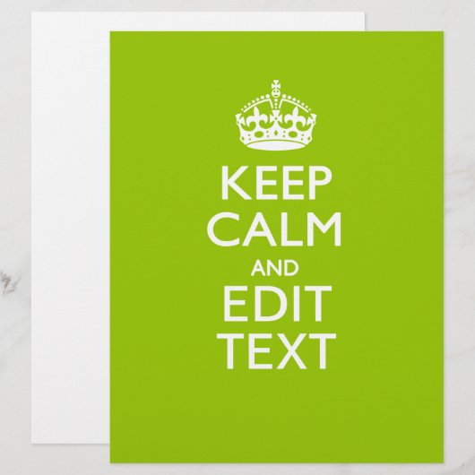 Android Green Decor Keep Calm and Jouw tekst (Voorkant / Achterkant)