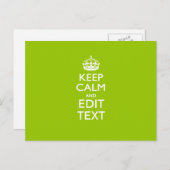 Android Green Decor Keep Calm and Jouw tekst Briefkaart (Voorkant / Achterkant)