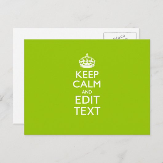 Android Green Decor Keep Calm and Jouw tekst Briefkaart (Voorkant / Achterkant)