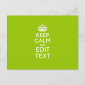 Android Green Decor Keep Calm and Jouw tekst Briefkaart (Voorkant)