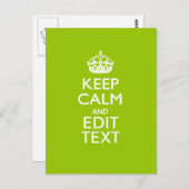 Android Green Decor Keep Calm and Jouw tekst Briefkaart (Voorkant / Achterkant)