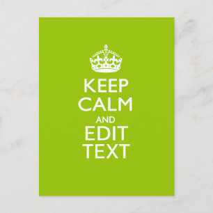 Android Green Decor Keep Calm and Jouw tekst Briefkaart