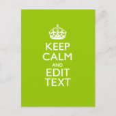 Android Green Decor Keep Calm and Jouw tekst Briefkaart (Voorkant)