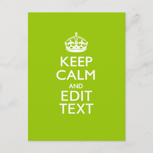 Android Green Decor Keep Calm and Jouw tekst Briefkaart (Voorkant)