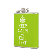 Android Green Decor Keep Calm and Jouw tekst Heupfles (Links)