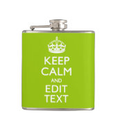Android Green Decor Keep Calm and Jouw tekst Heupfles (Voorkant)