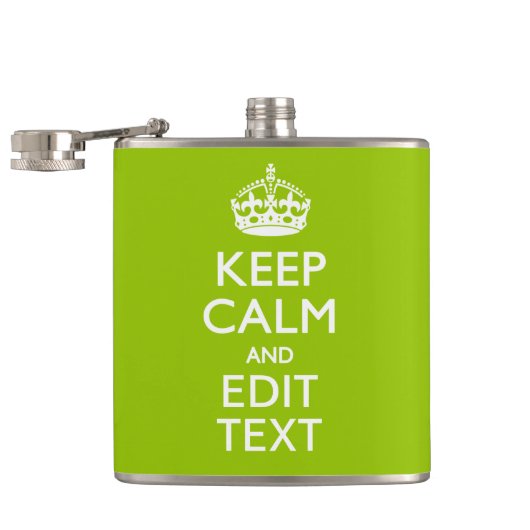 Android Green Decor Keep Calm and Jouw tekst Heupfles (Geopend)