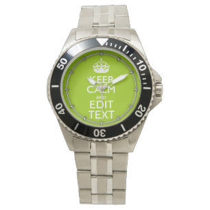 Android Green Decor Keep Calm and Jouw tekst Horloge
