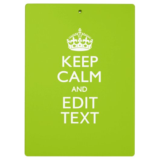 Android Green Decor Keep Calm and Jouw tekst Klembord (Achterkant)