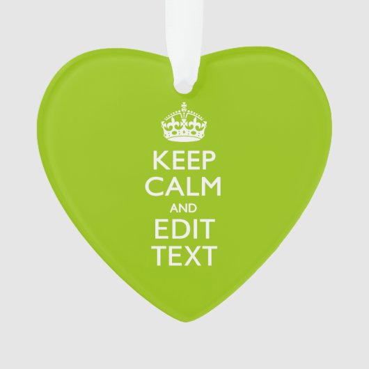 Android Green Decor Keep Calm and Jouw tekst Ornament (voorkant)