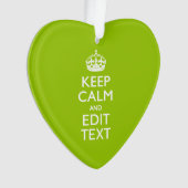 Android Green Decor Keep Calm and Jouw tekst Ornament (voorkant)