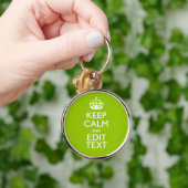 Android Green Decor Keep Calm and Jouw tekst Sleutelhanger (Hand)