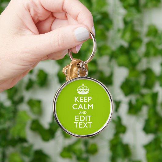 Android Green Decor Keep Calm and Jouw tekst Sleutelhanger (Hand)