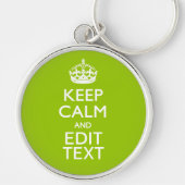 Android Green Decor Keep Calm and Jouw tekst Sleutelhanger (Voorkant)