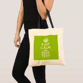 Android Green Decor Keep Calm and Jouw tekst Tote Bag (Voorkant (product))