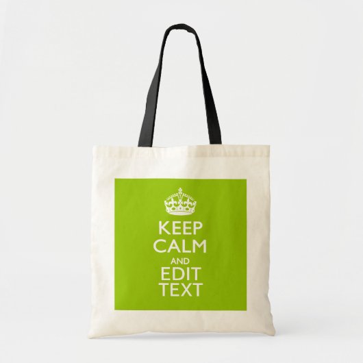 Android Green Decor Keep Calm and Jouw tekst Tote Bag (Voorkant)