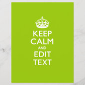 Android Green Keep Calm and Jouw tekst Flyer (Voorkant)