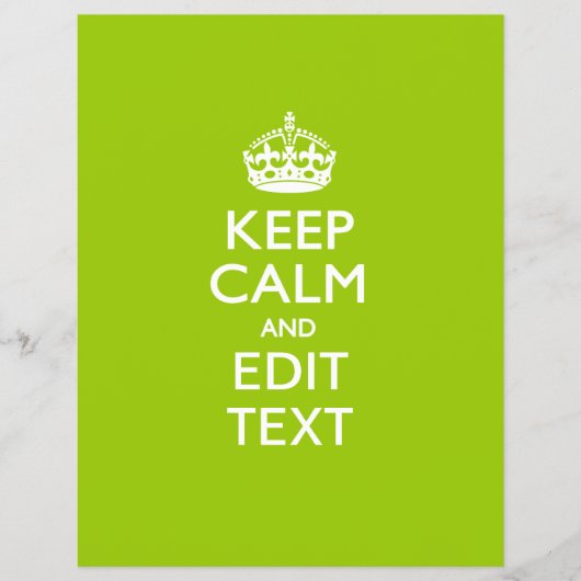 Android Green Keep Calm and Jouw tekst Flyer (Voorkant)
