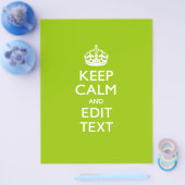 Android Green Keep Calm and Jouw tekst Flyer (Enkel)