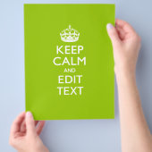 Android Green Keep Calm and Jouw tekst Flyer (Hand)