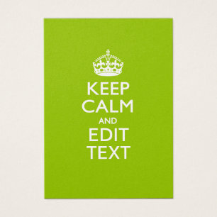 Android Green Keep Calm and Jouw tekst Visitekaartjes