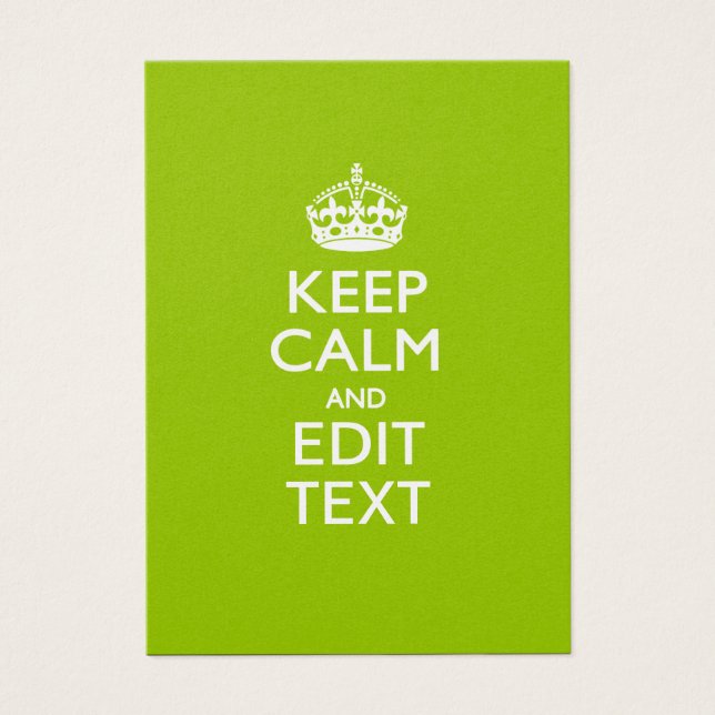 Android Green Keep Calm and Jouw tekst Visitekaartjes (Voorkant)