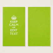 Android Green Keep Calm and Jouw tekst Visitekaartjes (Voorkant /achterkant)