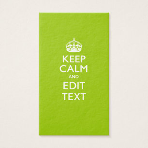 Android Green Keep Calm and Jouw tekst Visitekaartjes