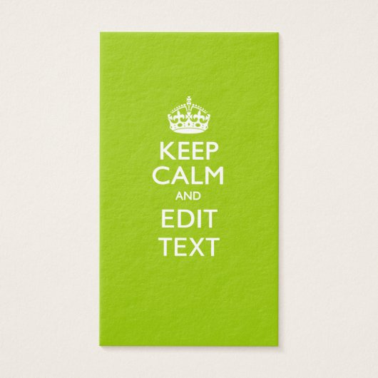 Android Green Keep Calm and Jouw tekst Visitekaartjes (Voorkant)