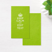 Android Green Keep Calm and Jouw tekst Visitekaartjes (Bureau)