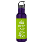 Android Green Keep Calm and Jouw tekst Waterfles (Voorkant)