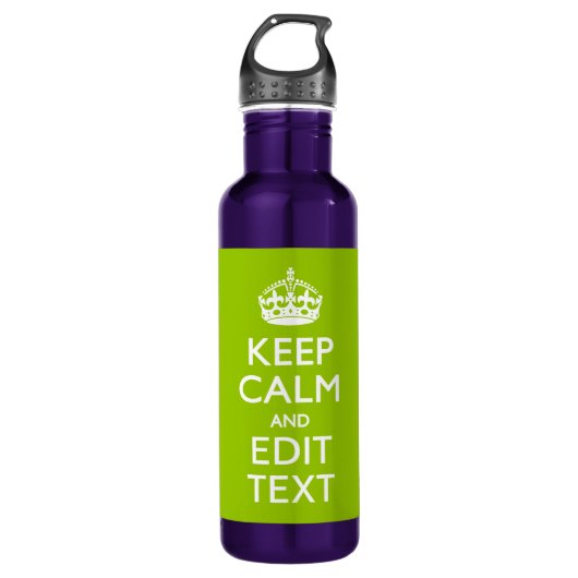 Android Green Keep Calm and Jouw tekst Waterfles (Voorkant)