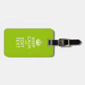 Android Green Keep Calm have Jouw tekst Bagagelabel (Voorkant horizontaal)