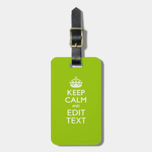 Android Green Keep Calm have Jouw tekst Bagagelabel (Voorkant verticaal)