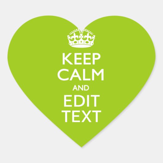Android Green Keep Calm have Jouw tekst Hart Sticker (Voorkant)