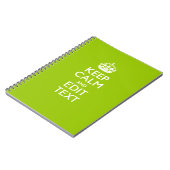 Android Green Keep Calm have Jouw tekst Notitieboek (Linkerzijde)