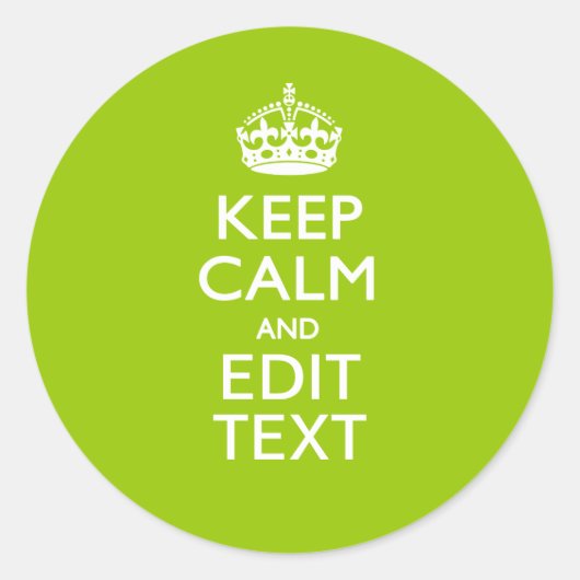 Android Green Keep Calm have Jouw tekst Ronde Sticker (Voorkant)