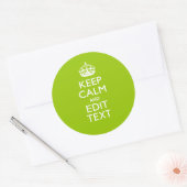 Android Green Keep Calm have Jouw tekst Ronde Sticker (Envelop)