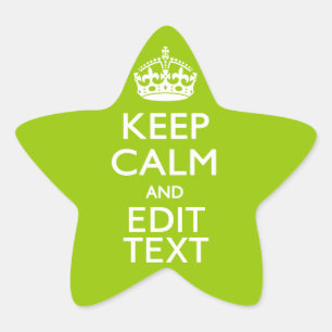 Android Green Keep Calm have Jouw tekst Ster Sticker