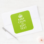 Android Green Keep Calm have Jouw tekst Vierkante Sticker (Envelop)