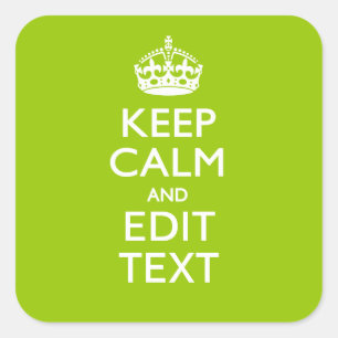Android Green Keep Calm have Jouw tekst Vierkante Sticker